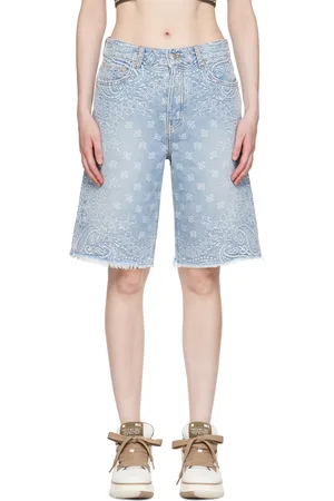AMIRI Blue Banana Jacquard Skater Denim Shorts