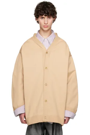 Hed Mayner Beige Dropped Shoulder Cardigan