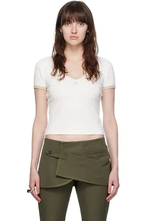Courrèges White V-Neck T-Shirt