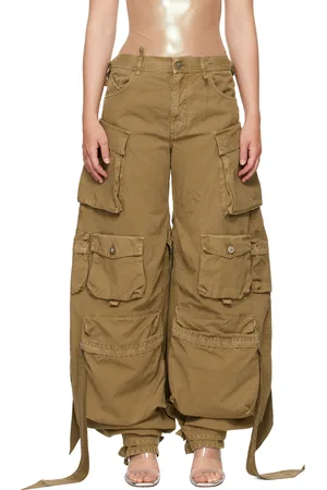 The Attico Tan Long Cargo Pants