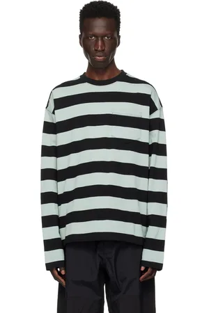 UNIFORM Green & Black Striped Long Sleeve T-Shirt