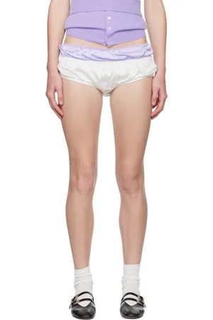 MERYLL ROGGE Purple & White Scalloped Bloomers