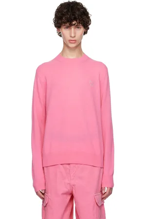 Acne Studios Pink Crystal-Cut Logo Sweater