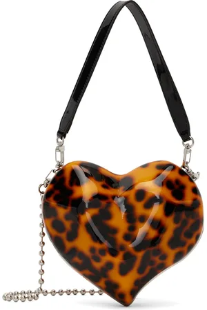 SIMON MILLER Orange & Black Molded Heart Bag