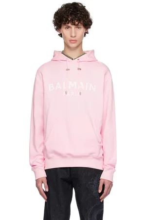 Balmain Pink Printed Logo Hoodie