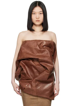 Rick Owens Brown Lido Hun Leather Camisole