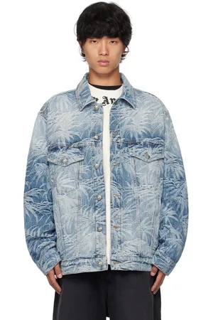 Palm Angels Blue Palms Wash Denim Jacket