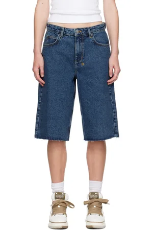 KSUBI Blue Low Rider Cargo Denim Shorts