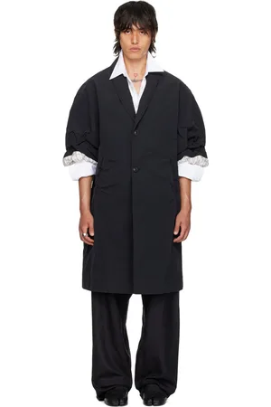 Maison Margiela Black Crinkled Coat