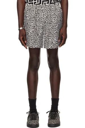 Balmain Black & White Monogram Shorts