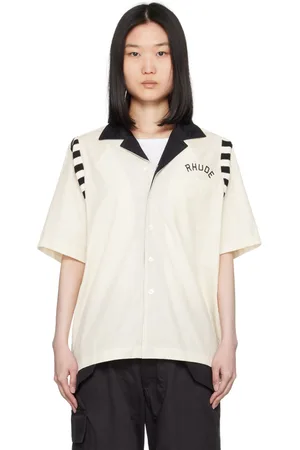 Rhude Off-White & Black Chamonix Alpine Shirt