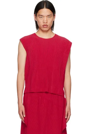 Issey Miyake Red Rectangle Tank Top