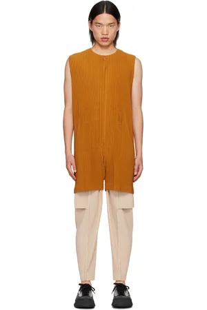 Issey Miyake Orange Colorful Pleats Jumpsuit