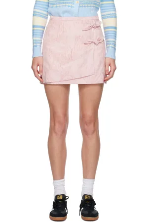 Ganni Pink Textured Miniskirt