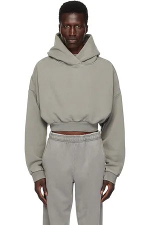 Entire Studios Gray Cropped Heavy Hoodie