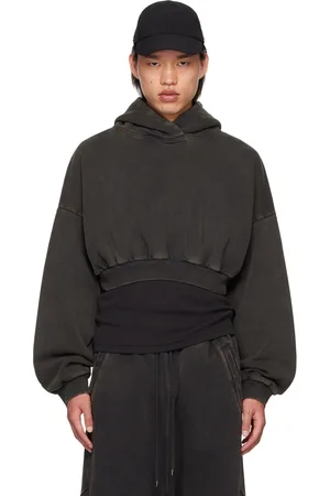 Entire Studios Black Cropped Heavy Hoodie
