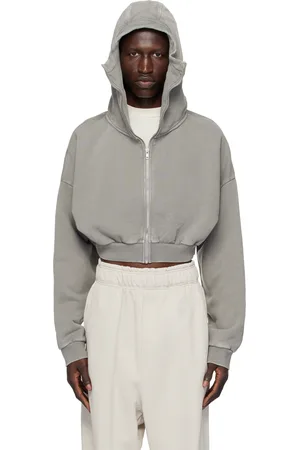 Entire Studios Gray Cropped Full Zip Hoodie