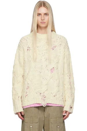 Acne Studios Off-White Distressed Sweater
