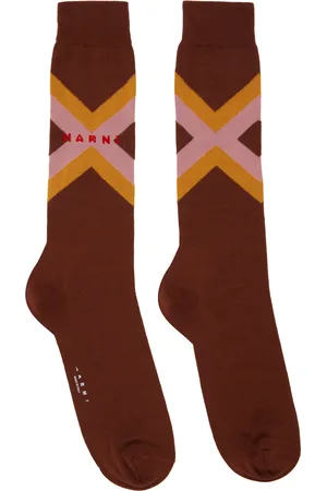 Marni Brown Micro Argyle Socks