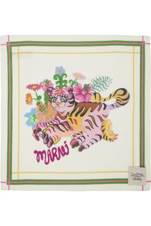 Marni Beige Funky Flowers Scarf