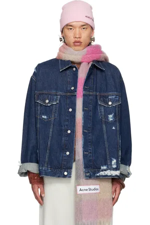 Acne Studios Blue Distressed Denim Jacket