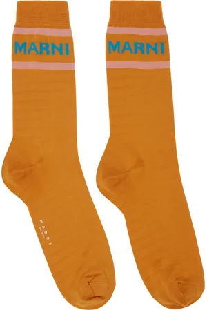 Marni Orange Logo Cuffs Socks