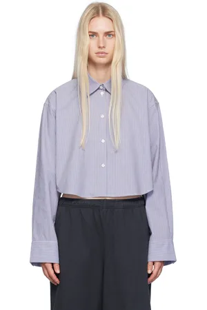 Acne Studios Blue & White Jacquard Pinstripe Shirt