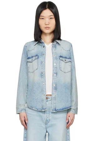 Frame Blue Fitted Heritage Denim Shirt