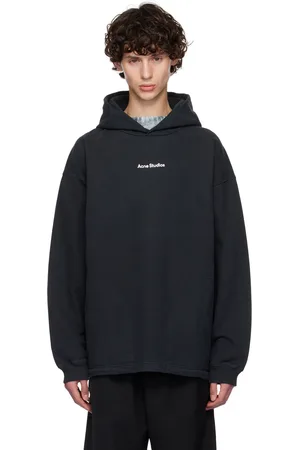Acne Studios Black Printed Logo Hoodie