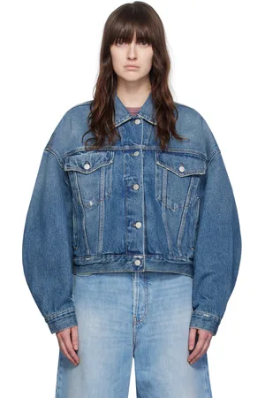 Acne Studios Blue Relaxed Cropped Fit Denim Jacket