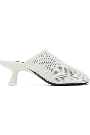 SIMON MILLER White Crystal Beep Mules