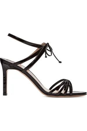 Tom Ford Brown Stamped Crocodile Leather Angelica Heeled Sandals