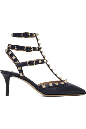 VALENTINO GARAVANI Navy Rockstud Caged 65mm Heels
