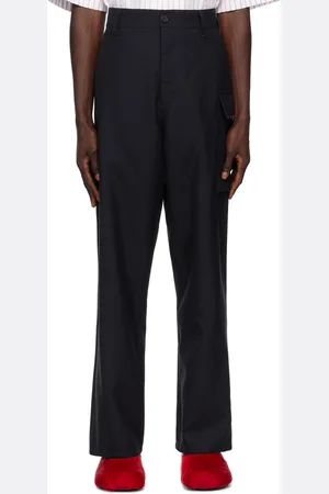 Marni Navy Tropical Wool Trousers