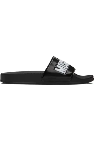 Moschino Black Rubber Pool Slides