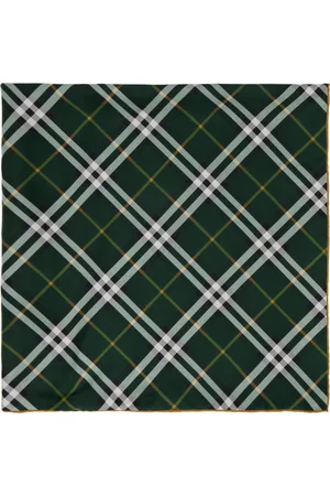 Burberry Green Check Silk Scarf
