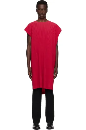 Issey Miyake Red Rectangle Tank Top