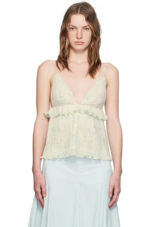 Ganni Off-White Floral Camisole