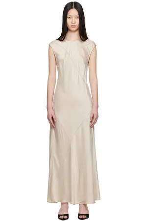 Silk Laundry Off-White Splice Maxi Dress