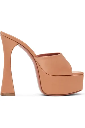 Amina Muaddi Tan Dalida Heeled Sandals