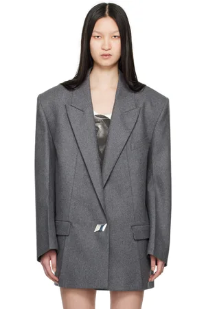 The Attico Gray Peaked Lapel Blazer