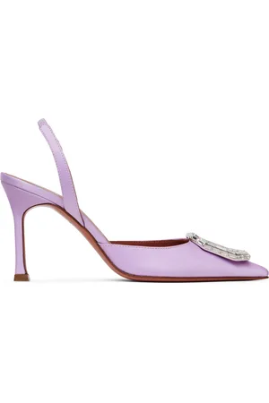 Amina Muaddi Purple Camelia Sling 90 Heels