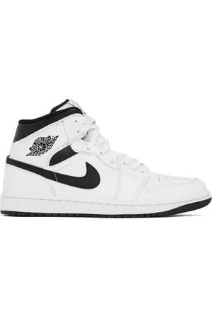 Nike White & Black Air Jordan 1 Mid Sneakers