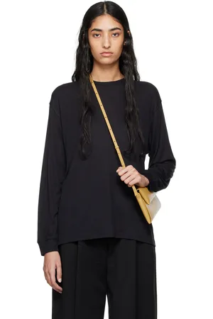 STUDIO NICHOLSON Navy Simmons Lyocell Long Sleeve T-Shirt