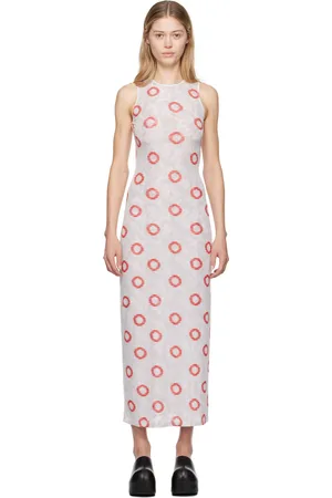 ECKHAUS LATTA White & Red Duet Maxi Dress