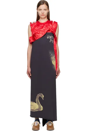 MERYLL ROGGE Purple & Red Swann Maxi Dress