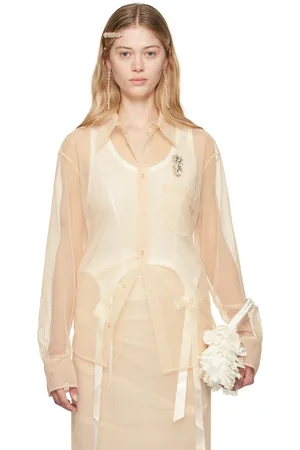 Simone Rocha Beige Embellished Shirt