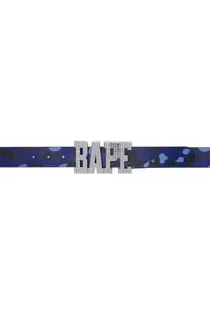 BAPE Blue Color Camo Leather Belt