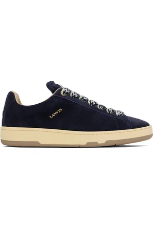Lanvin Navy Suede Curb Lite Sneakers