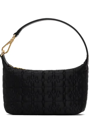 Ganni Black Small Butterfly Satin Pouch